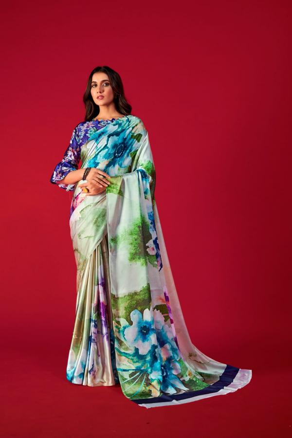 Rajpath Alexa Printed Wear Satin Crepe Saree Collection